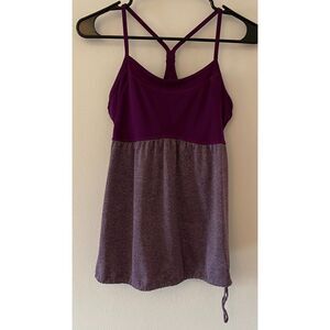 Champion Purple Sports Bra Layered Racerback Athletic Tank Top Women's Sz Small